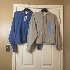 Bundle of DKNY Women’s Blue and Gray Hooded Jackets Size: L